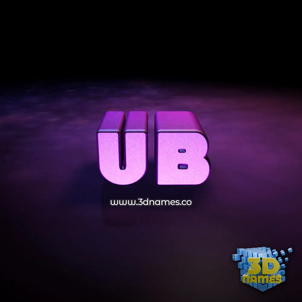 ub in Big Purple style - 3D name wallpaper