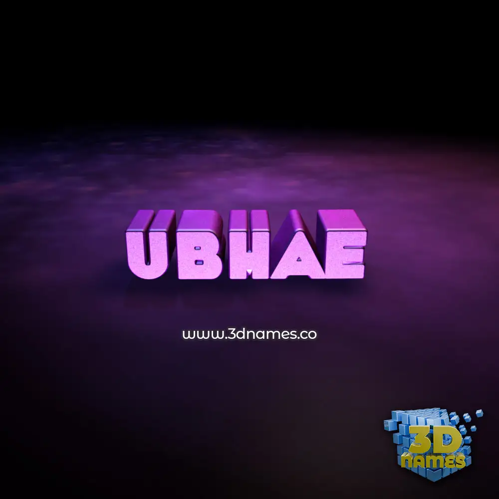 ubhae in Big Purple style - 3D name wallpaper