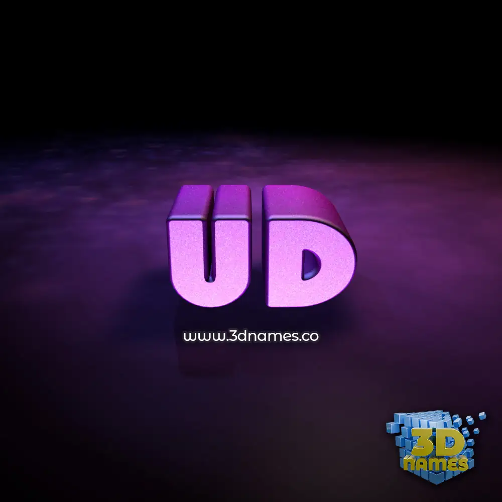 ud in Big Purple style - 3D name wallpaper