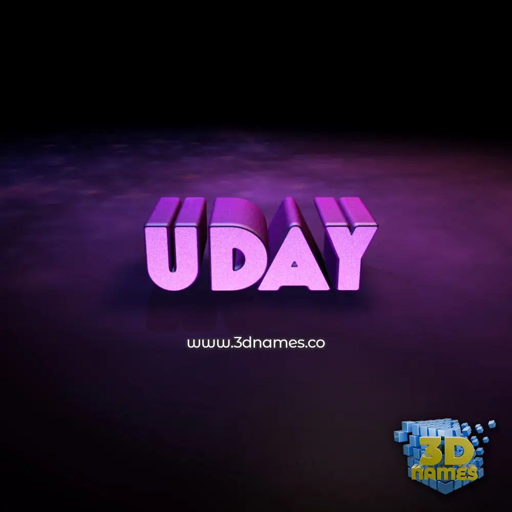 uday in Big Purple style - 3D name wallpaper