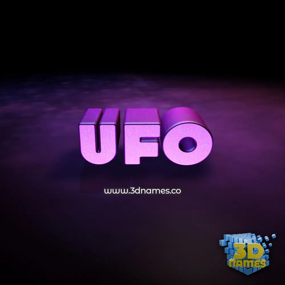 ufo in Big Purple style - 3D name wallpaper