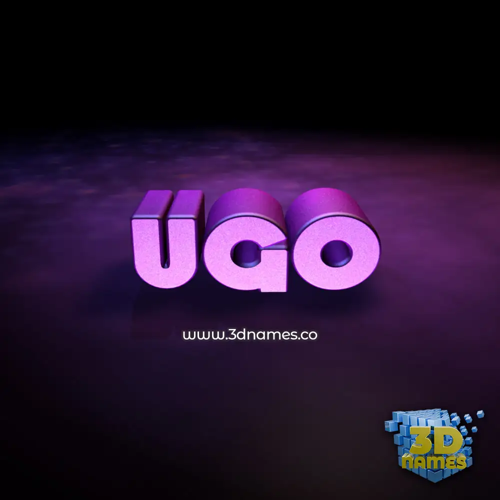 ugo in Big Purple style - 3D name wallpaper