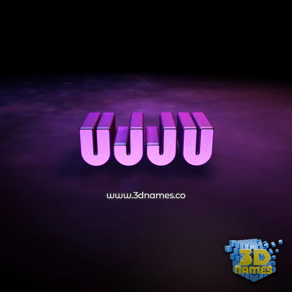 ujju in Big Purple style - 3D name wallpaper