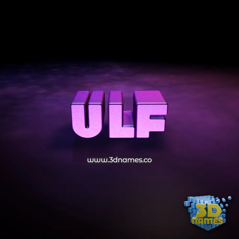 ulf in Big Purple style - 3D name wallpaper