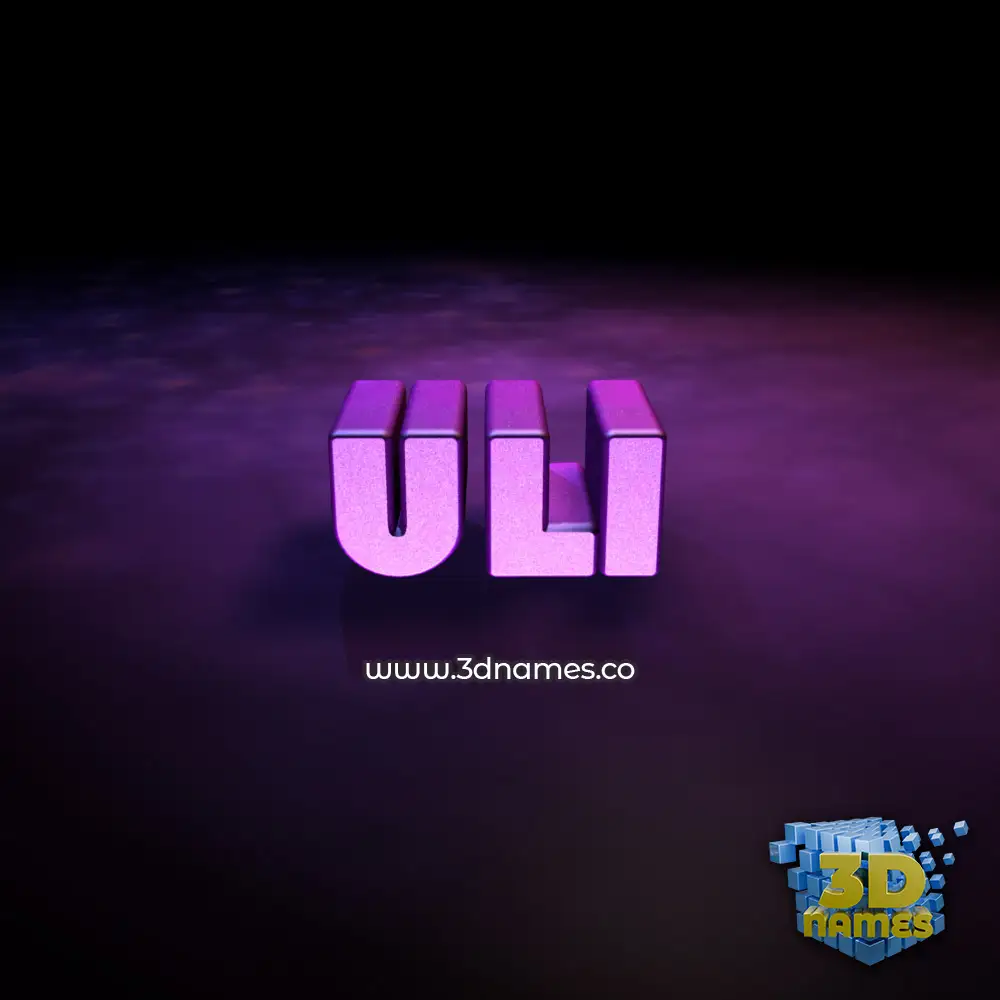 uli in Big Purple style - 3D name wallpaper