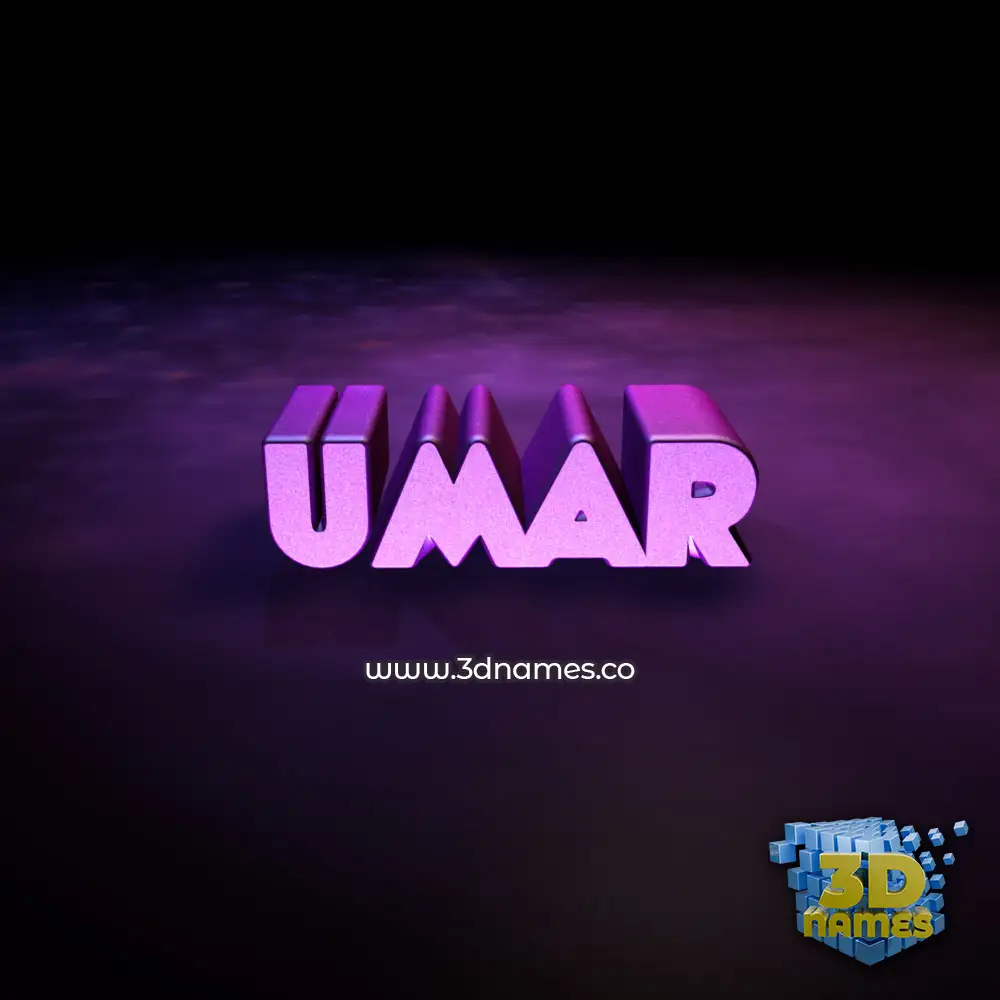 umar in Big Purple style - 3D name wallpaper