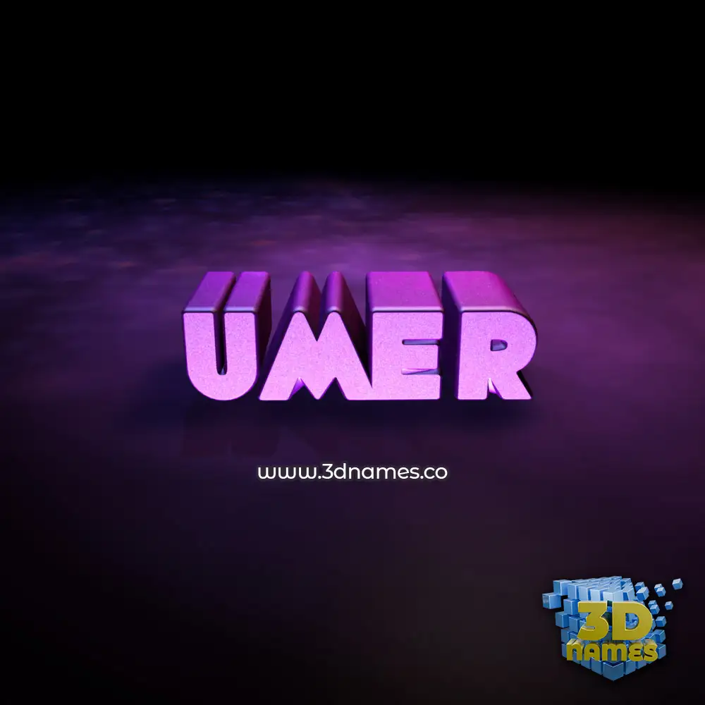 umer in Big Purple style - 3D name wallpaper