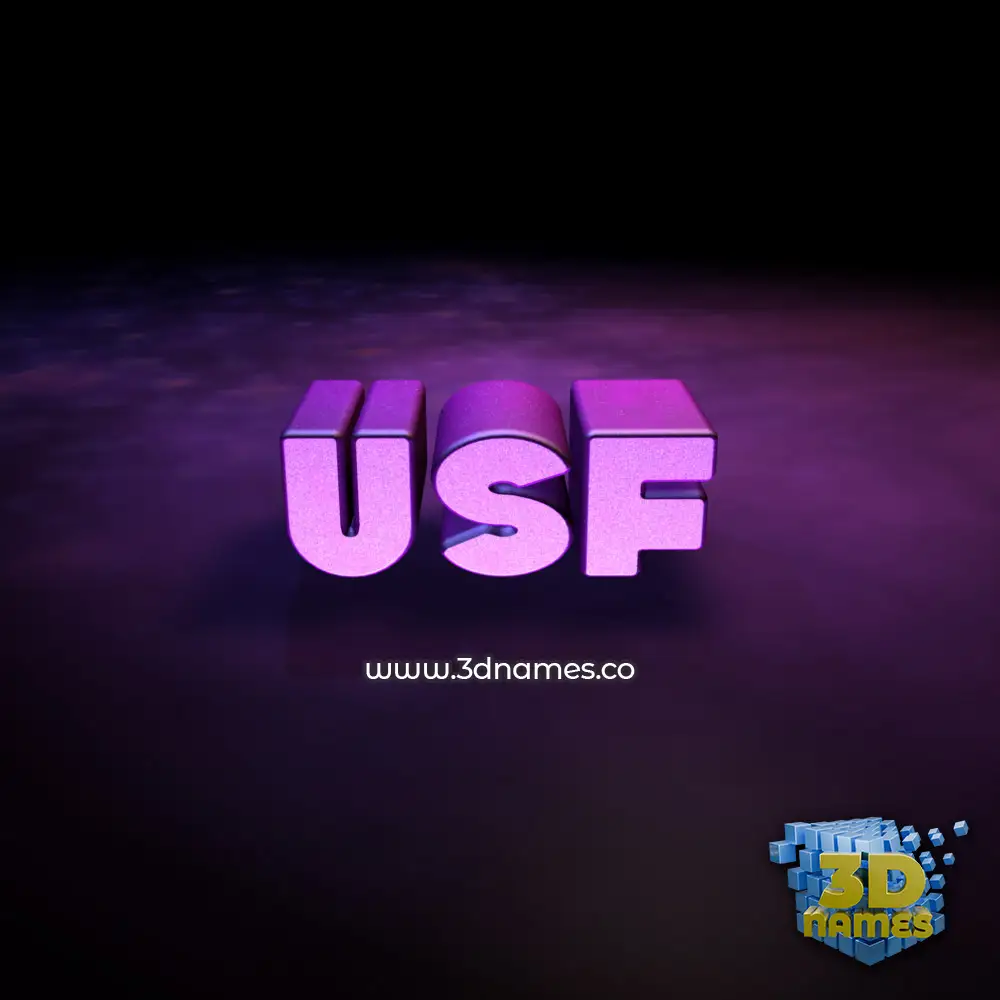 usf in Big Purple style - 3D name wallpaper