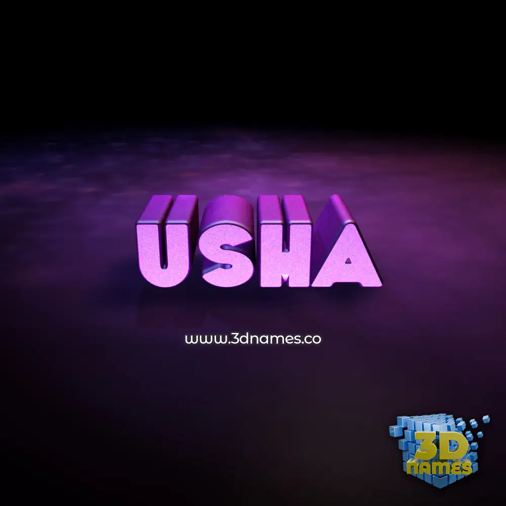 usha in Big Purple style - 3D name wallpaper
