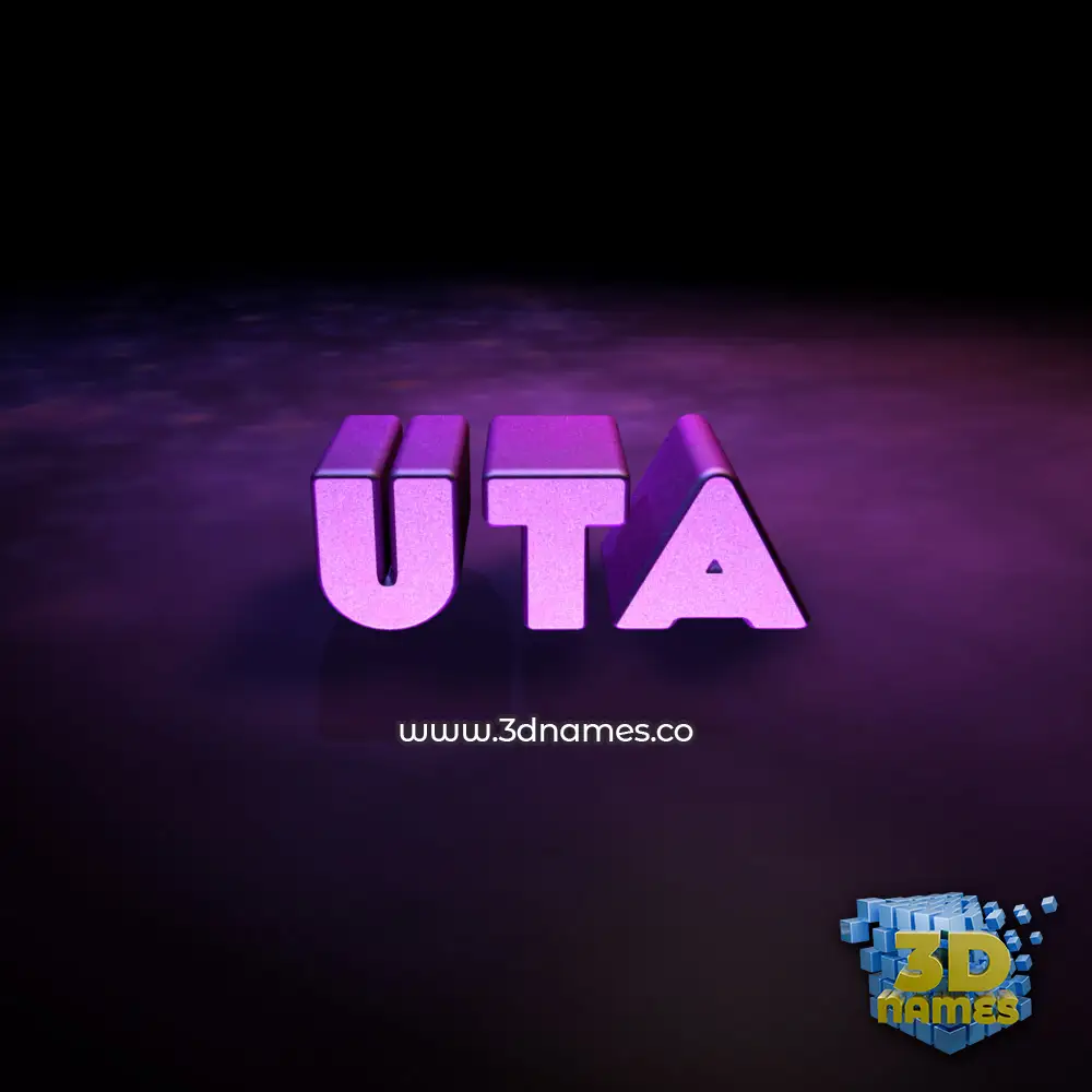 uta in Big Purple style - 3D name wallpaper