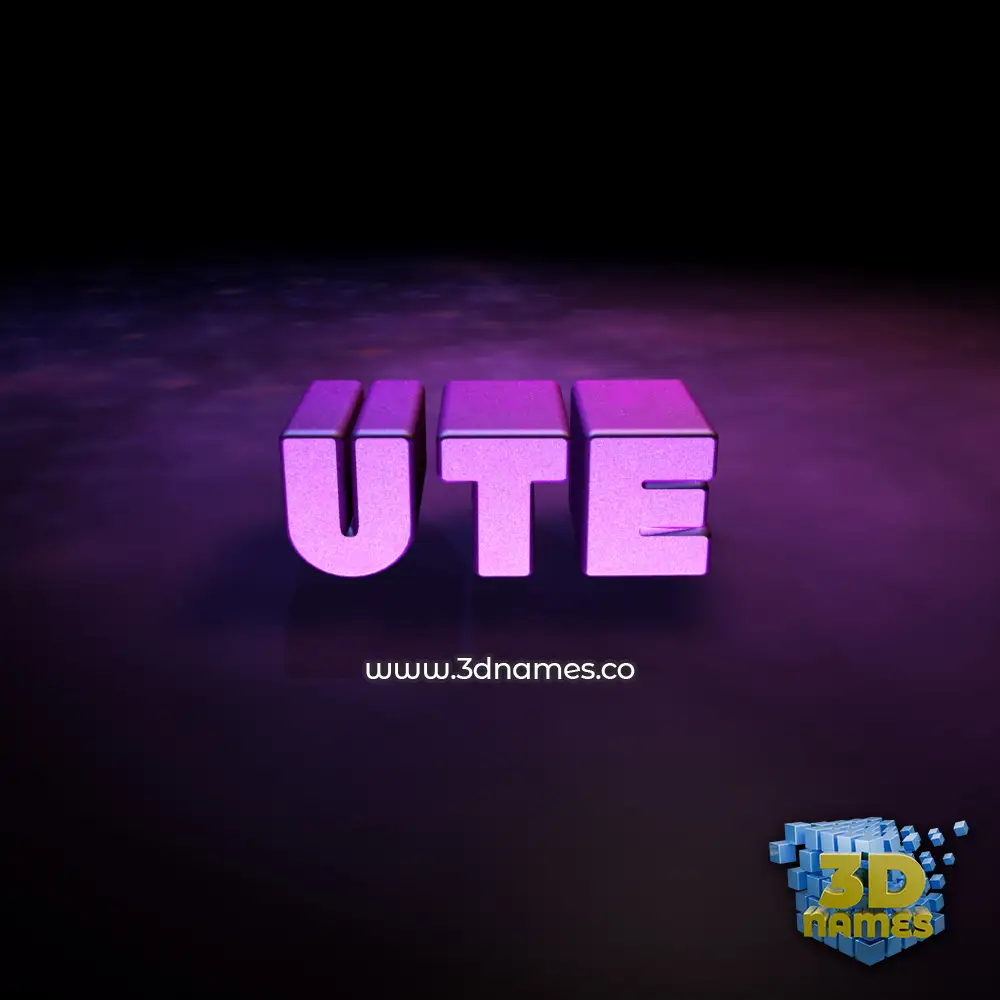 ute in Big Purple style - 3D name wallpaper
