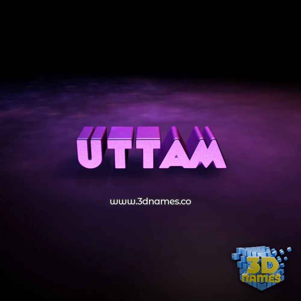 uttam in Big Purple style - 3D name wallpaper