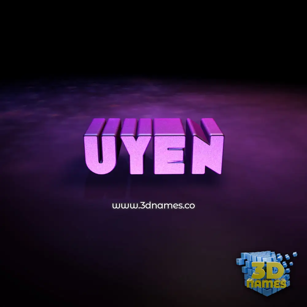 uyen in Big Purple style - 3D name wallpaper
