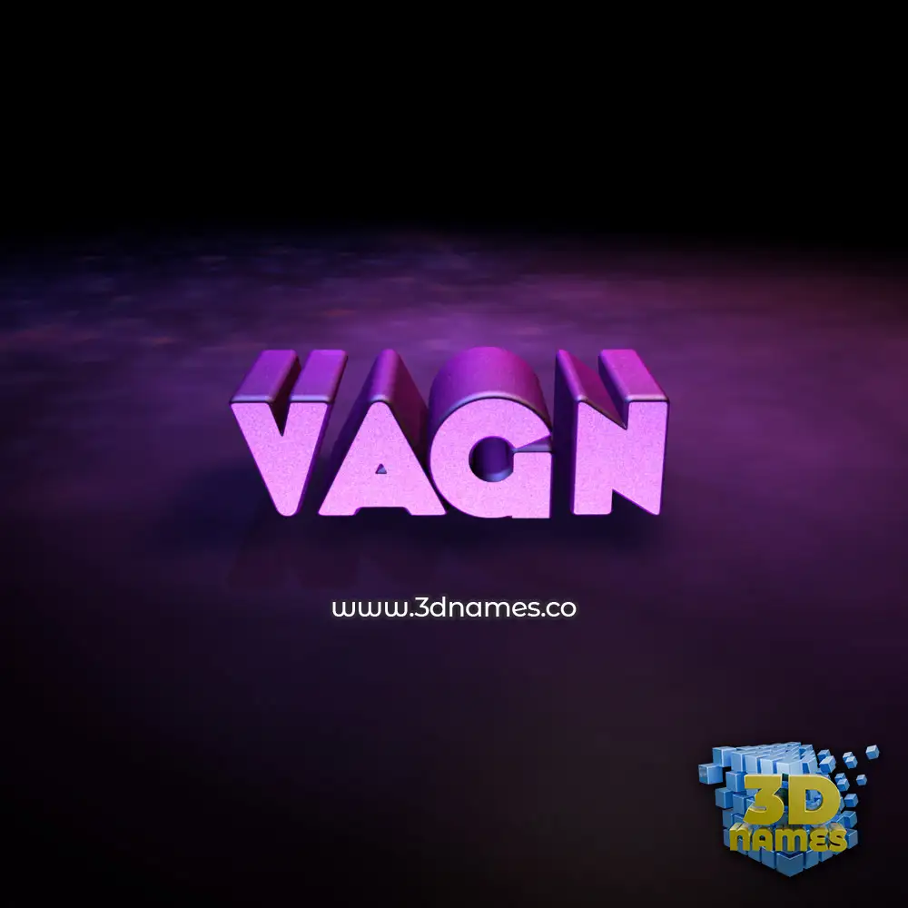vagn in Big Purple style - 3D name wallpaper