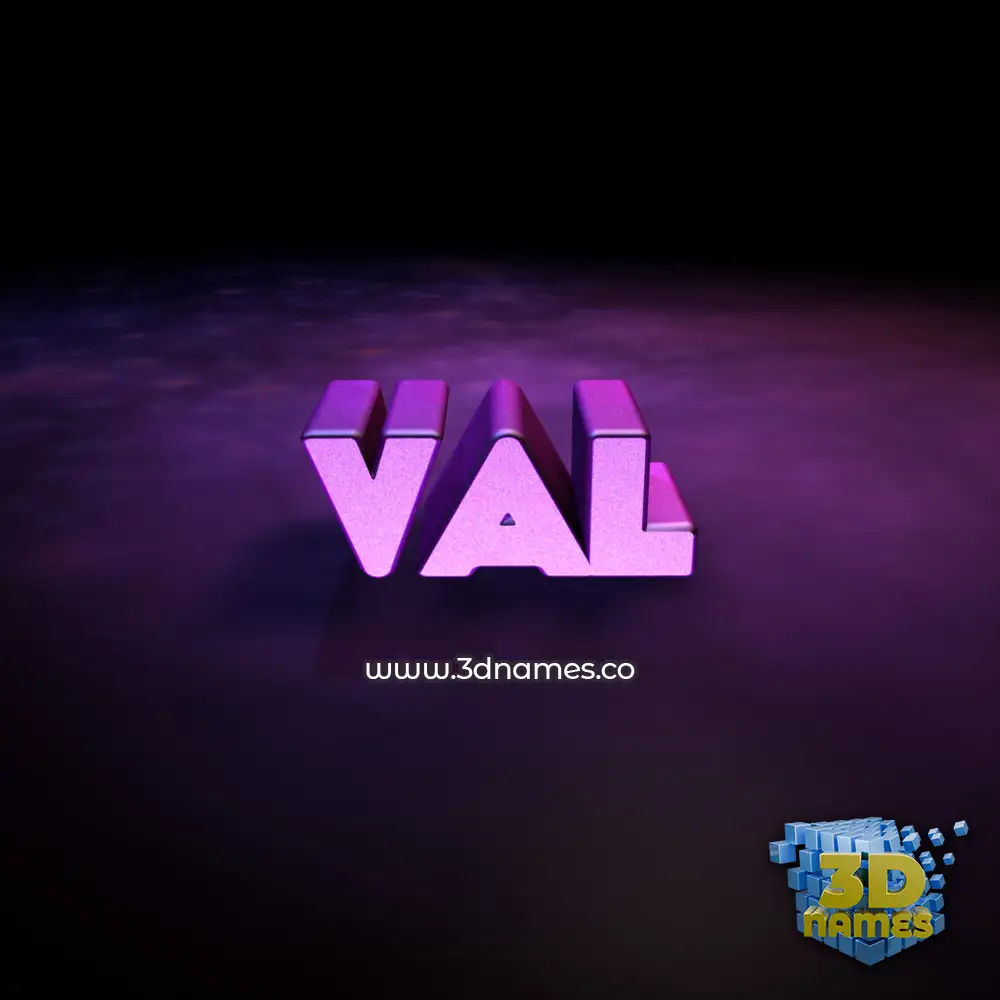 val in Big Purple style - 3D name wallpaper