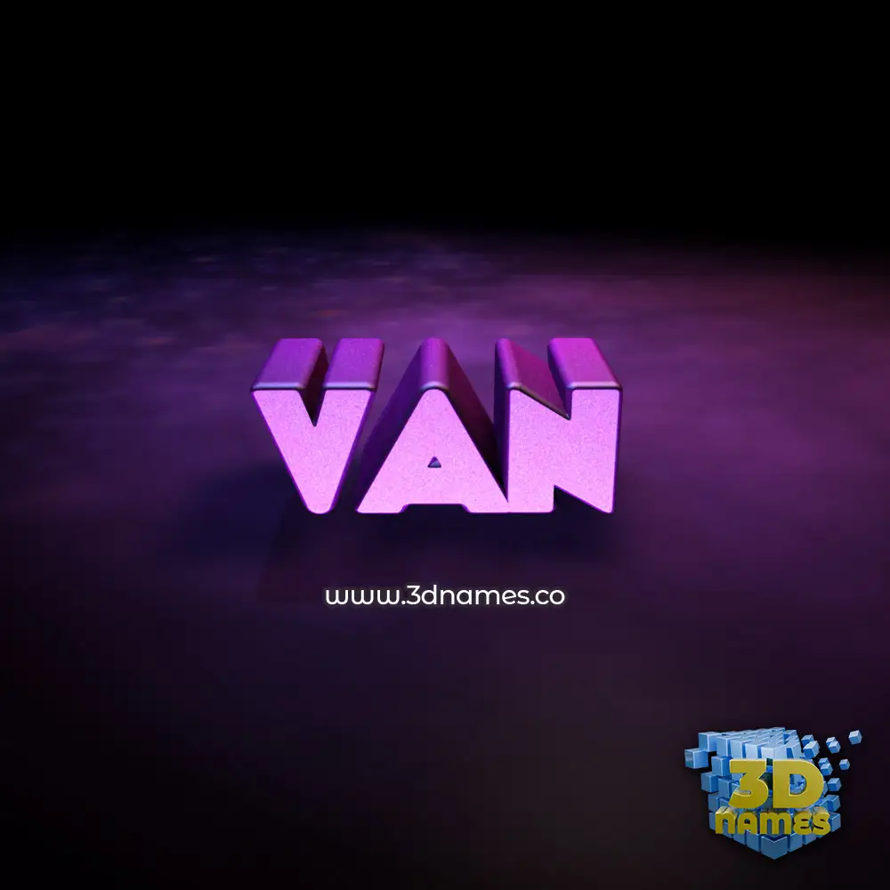 van in Big Purple style - 3D name wallpaper