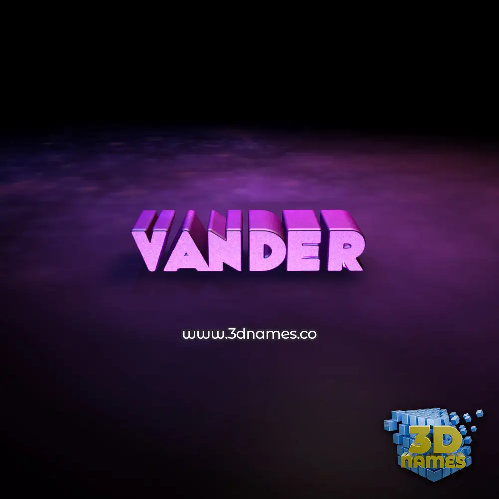 vander in Big Purple style - 3D name wallpaper