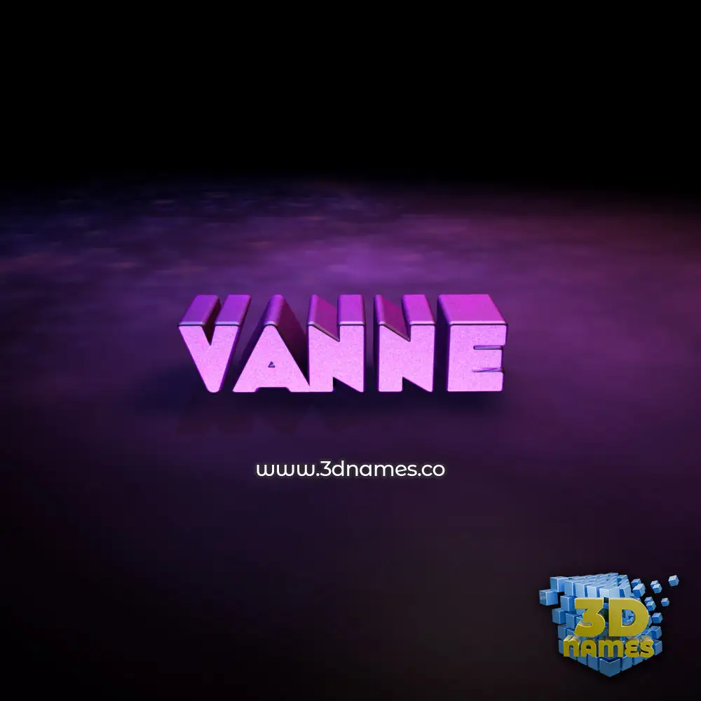 vanne in Big Purple style - 3D name wallpaper