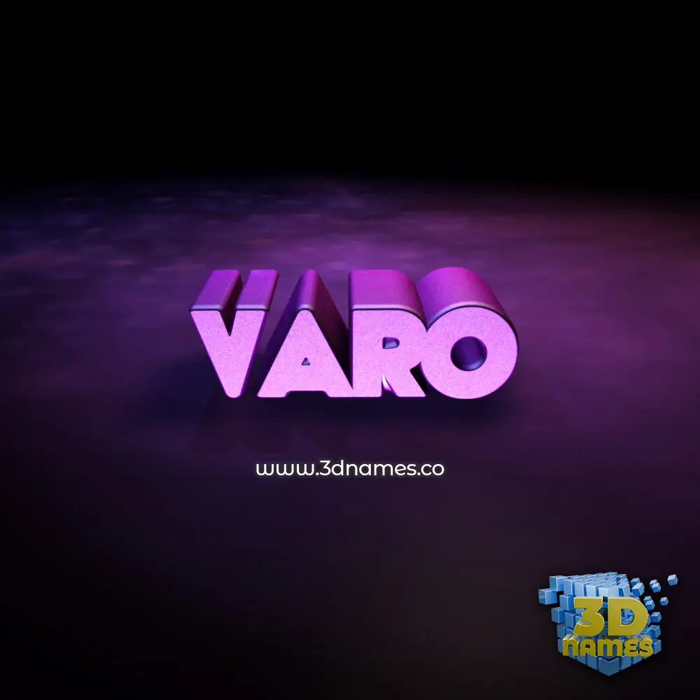 varo in Big Purple style - 3D name wallpaper