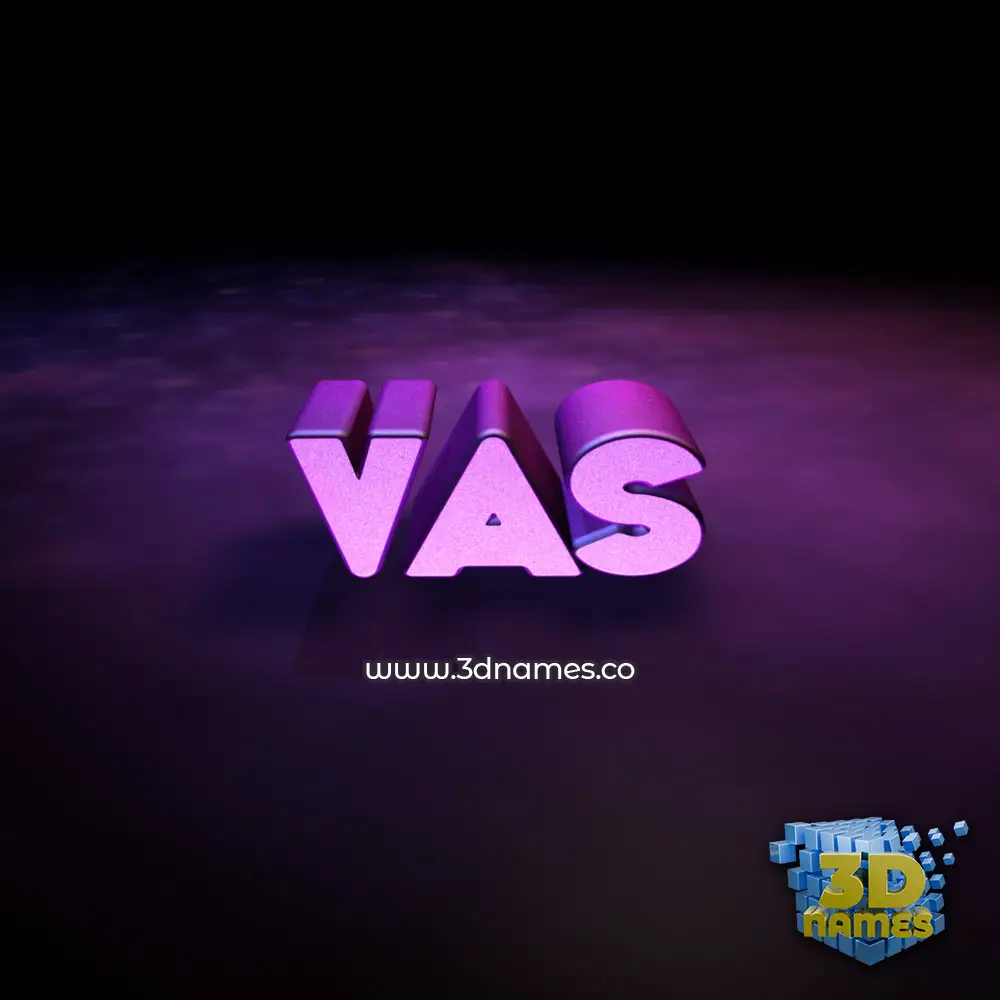 vas in Big Purple style - 3D name wallpaper