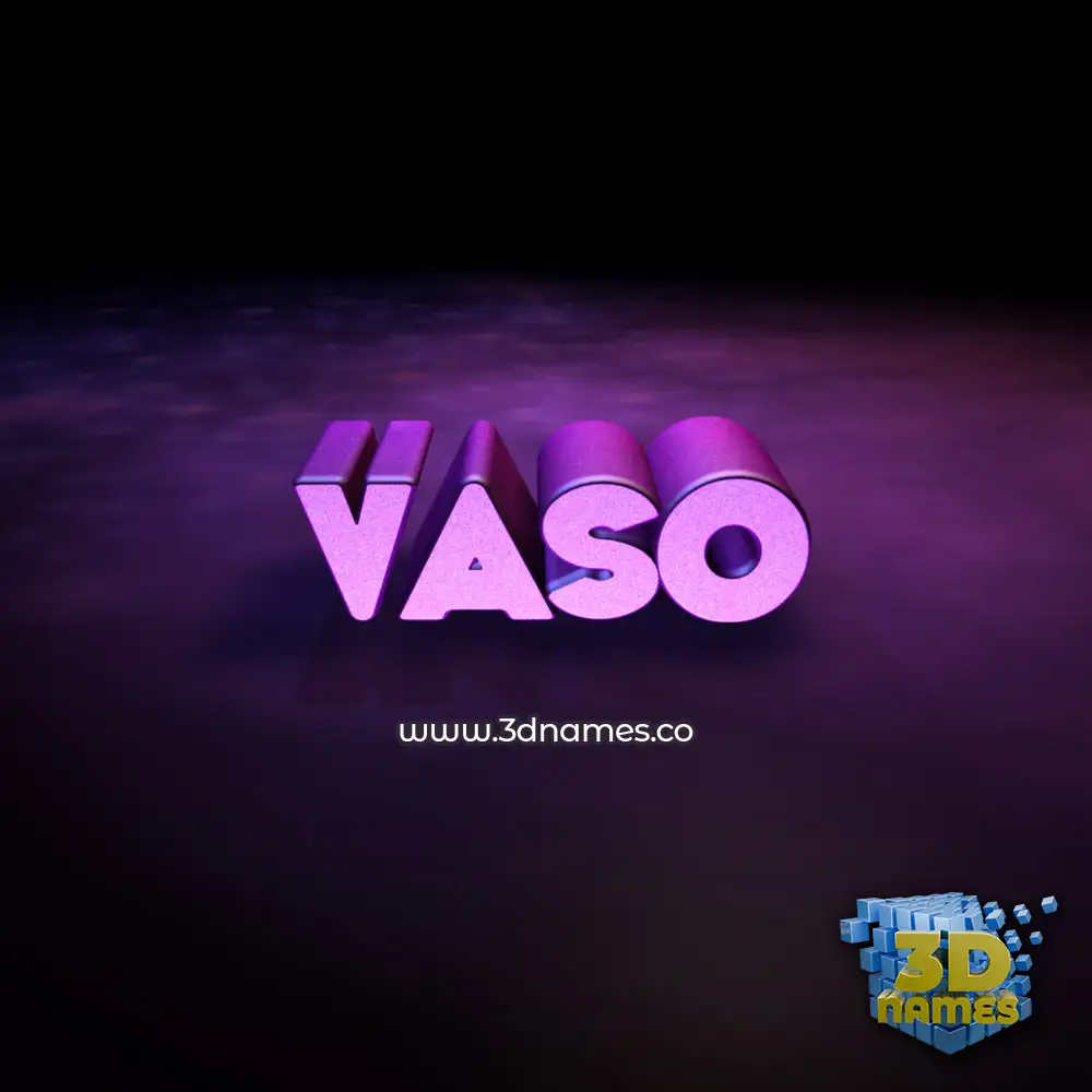 vaso in Big Purple style - 3D name wallpaper