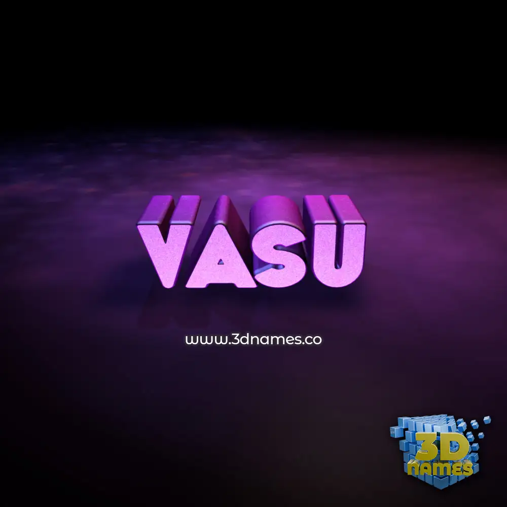 vasu in Big Purple style - 3D name wallpaper