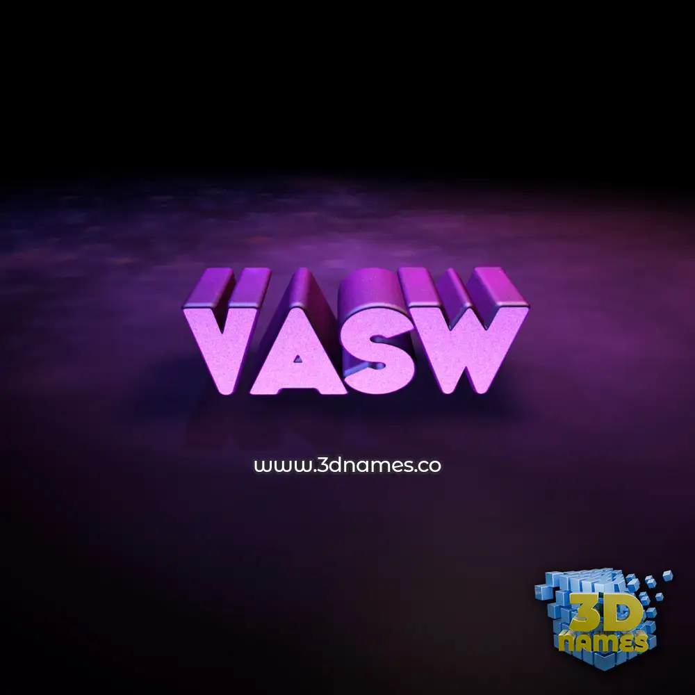vasw in Big Purple style - 3D name wallpaper