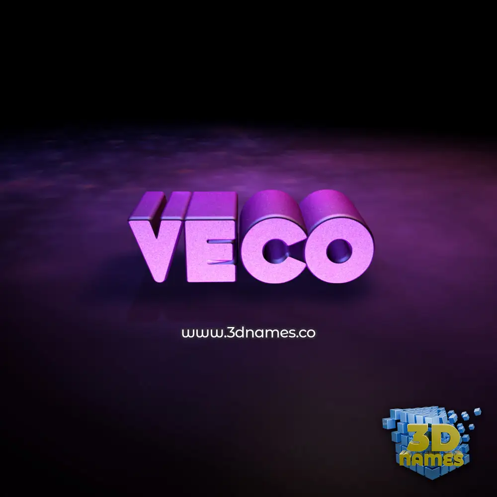 veco in Big Purple style - 3D name wallpaper