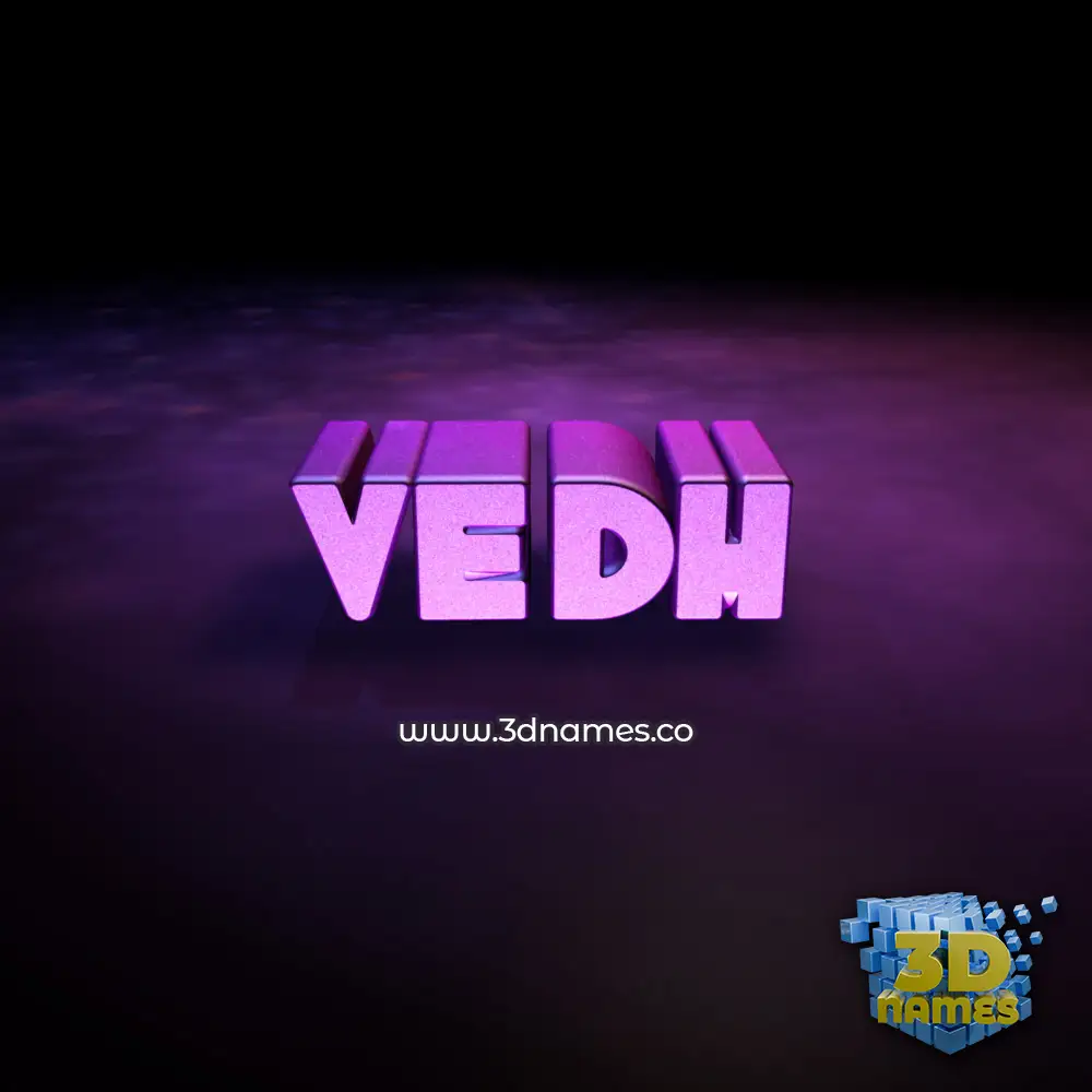 vedh in Big Purple style - 3D name wallpaper