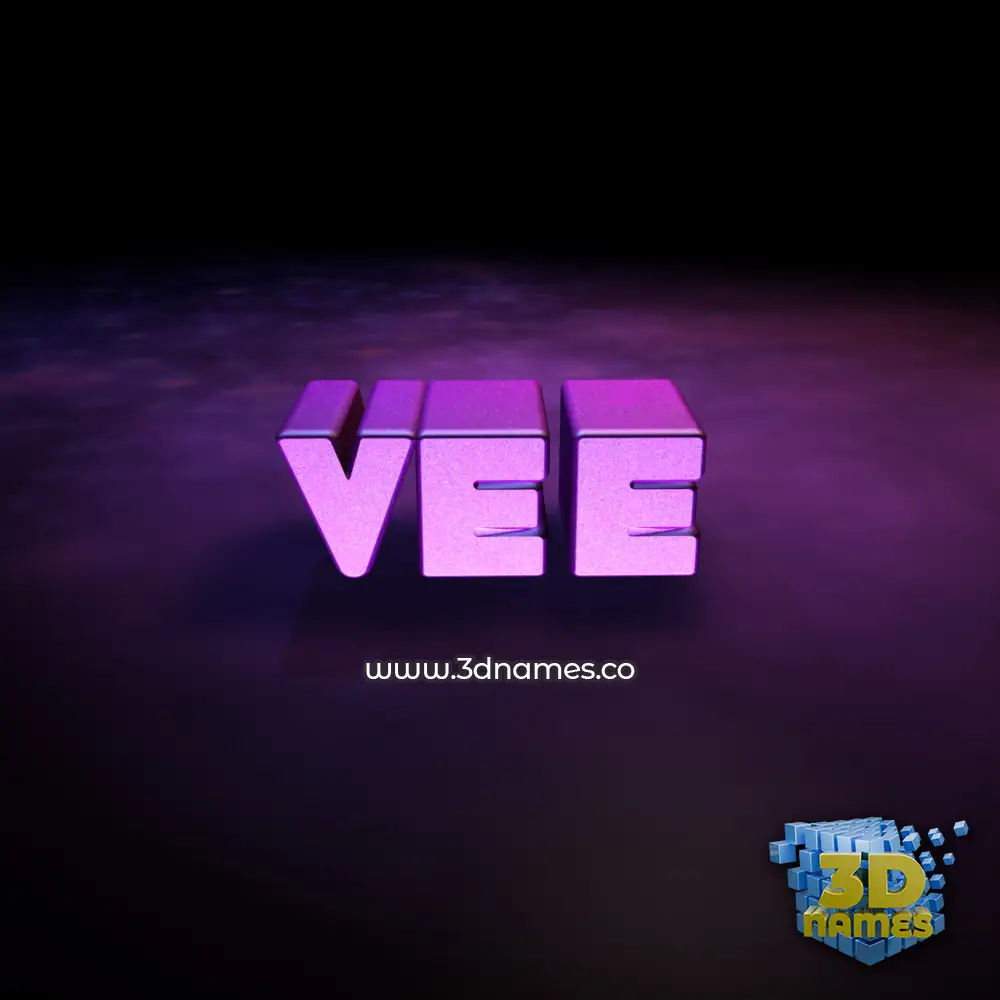 vee in Big Purple style - 3D name wallpaper