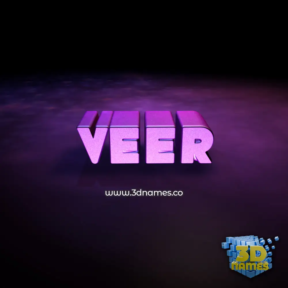 veer in Big Purple style - 3D name wallpaper