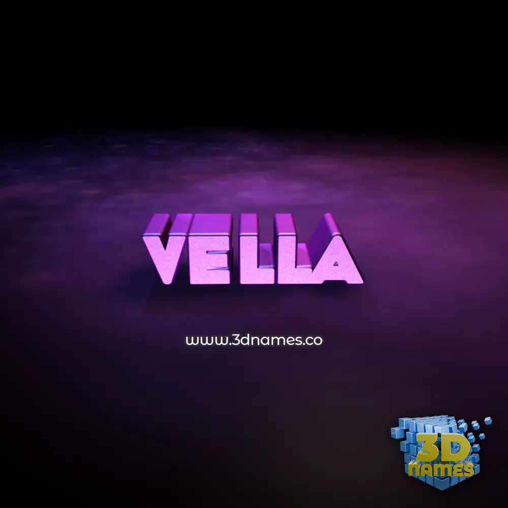 vella in Big Purple style - 3D name wallpaper