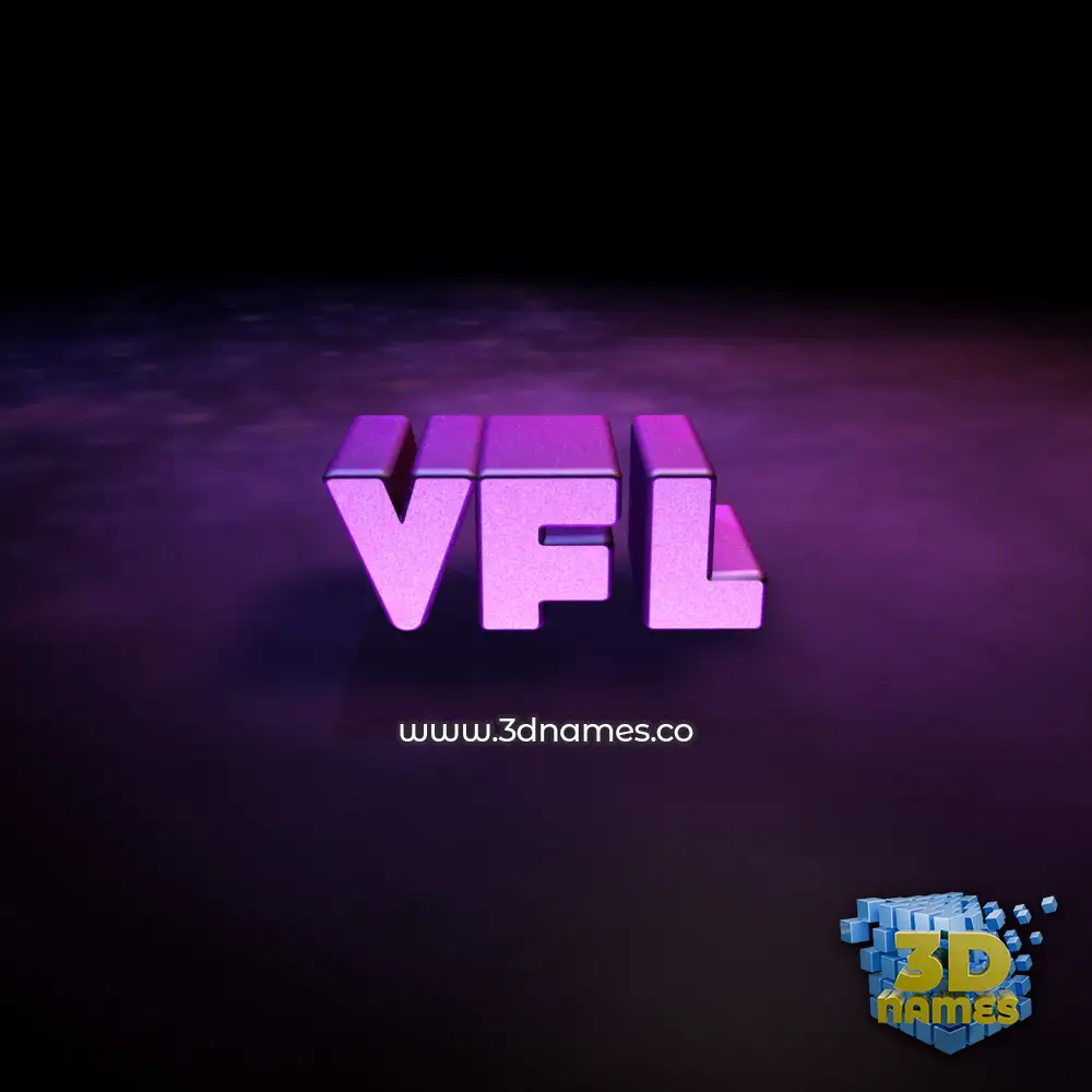 vfl in Big Purple style - 3D name wallpaper
