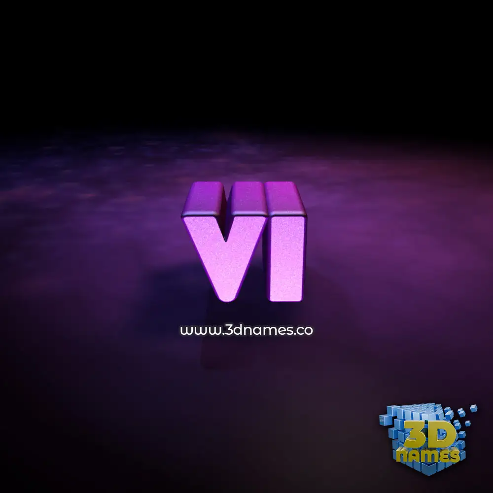 vi in Big Purple style - 3D name wallpaper