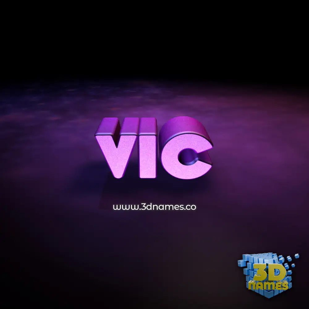 vic in Big Purple style - 3D name wallpaper