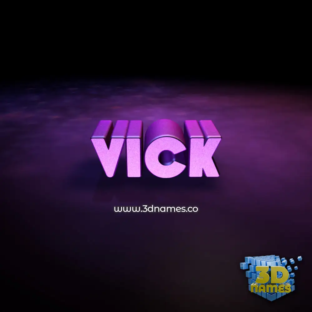 vick in Big Purple style - 3D name wallpaper