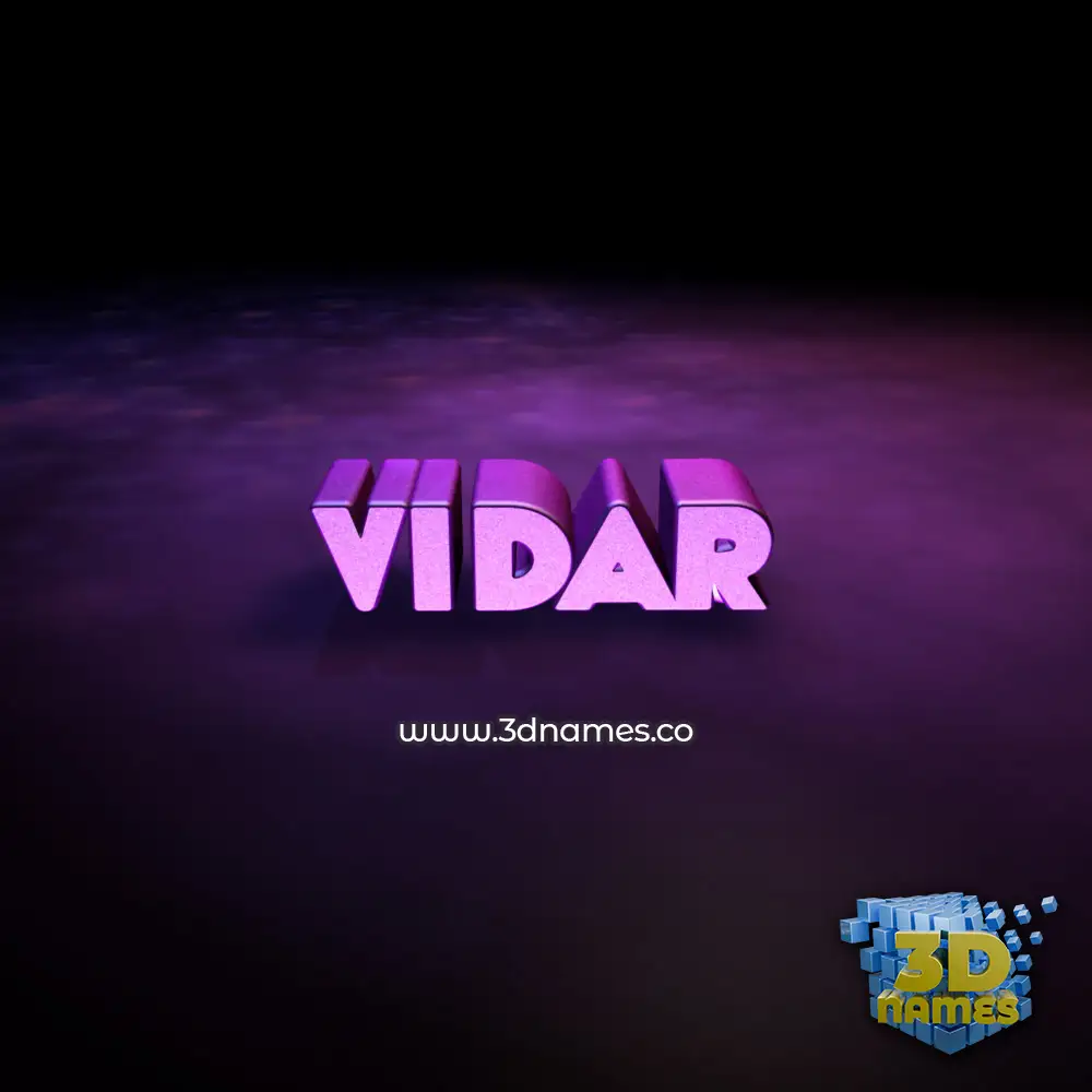 vidar in Big Purple style - 3D name wallpaper