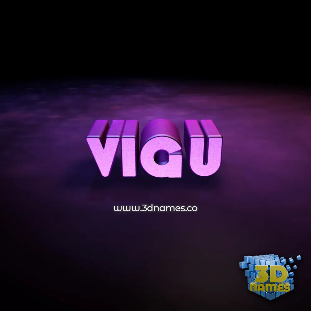 vigu in Big Purple style - 3D name wallpaper