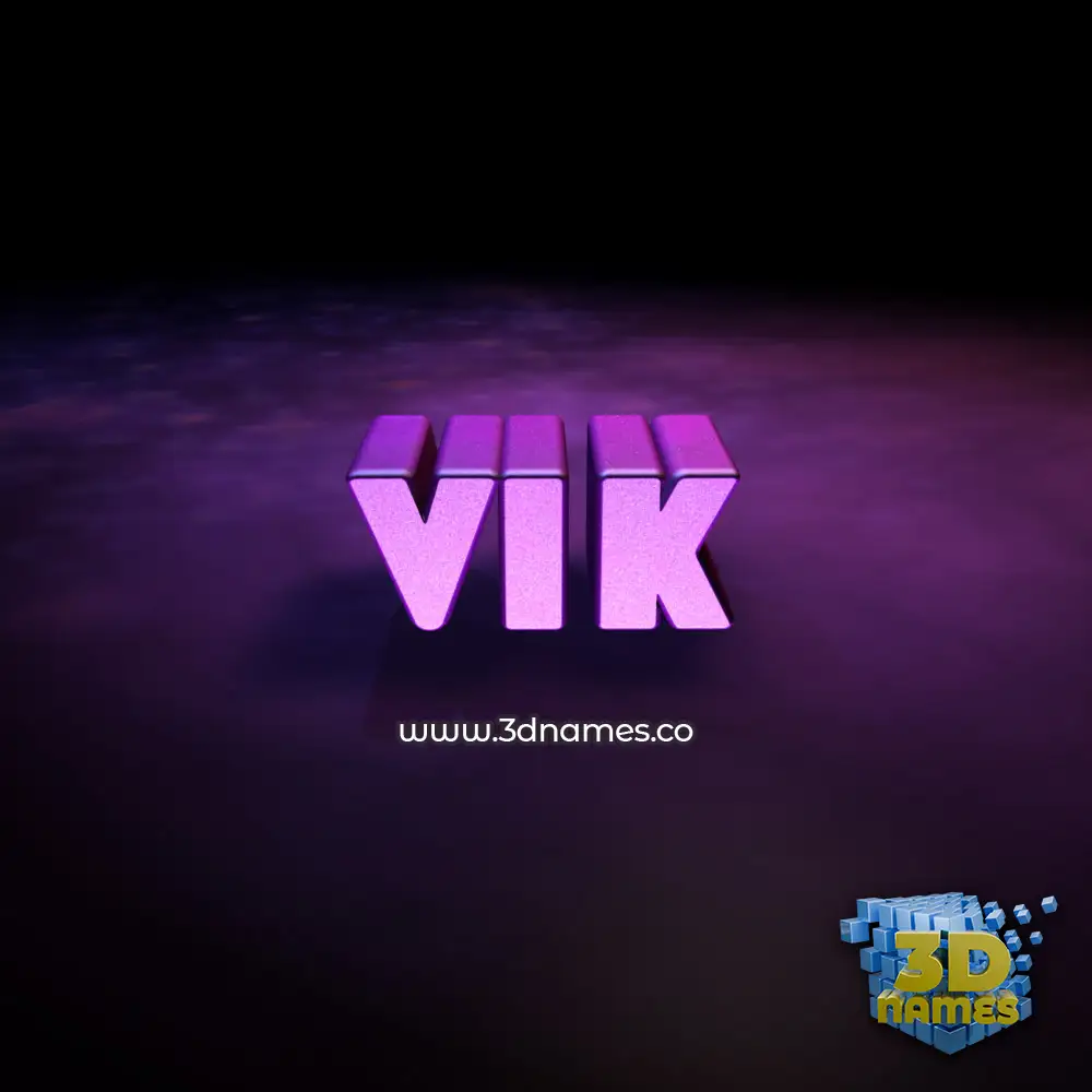 vik in Big Purple style - 3D name wallpaper