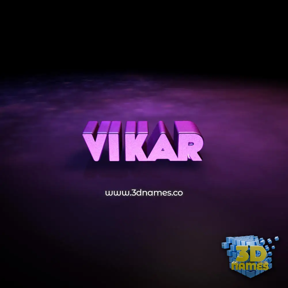 vikar in Big Purple style - 3D name wallpaper