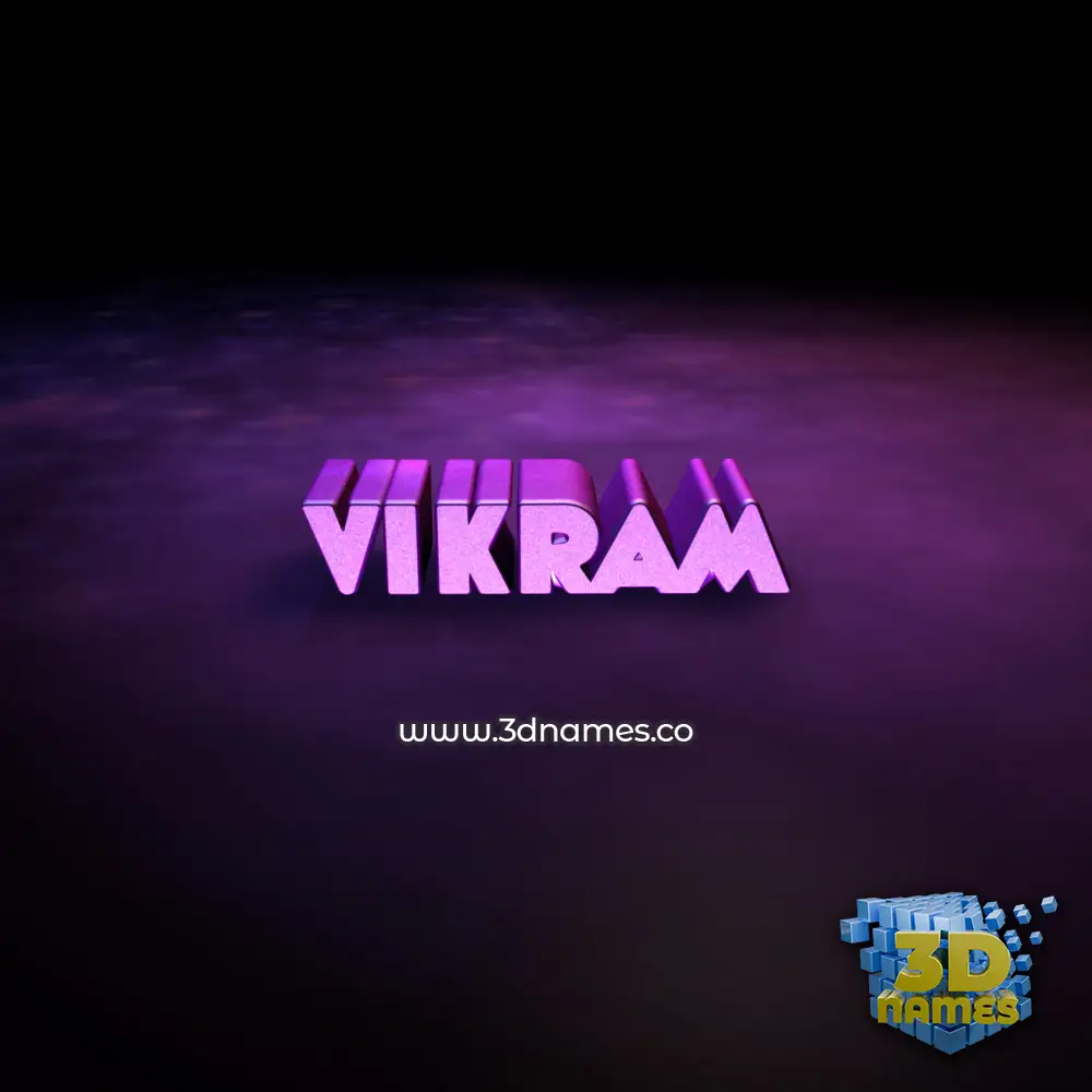 vikram in Big Purple style - 3D name wallpaper