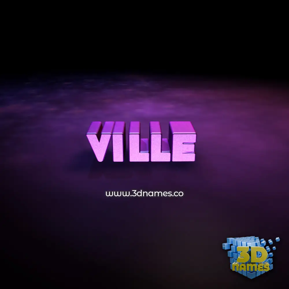 ville in Big Purple style - 3D name wallpaper