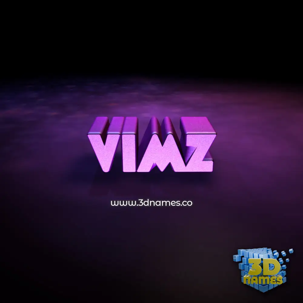 vimz in Big Purple style - 3D name wallpaper