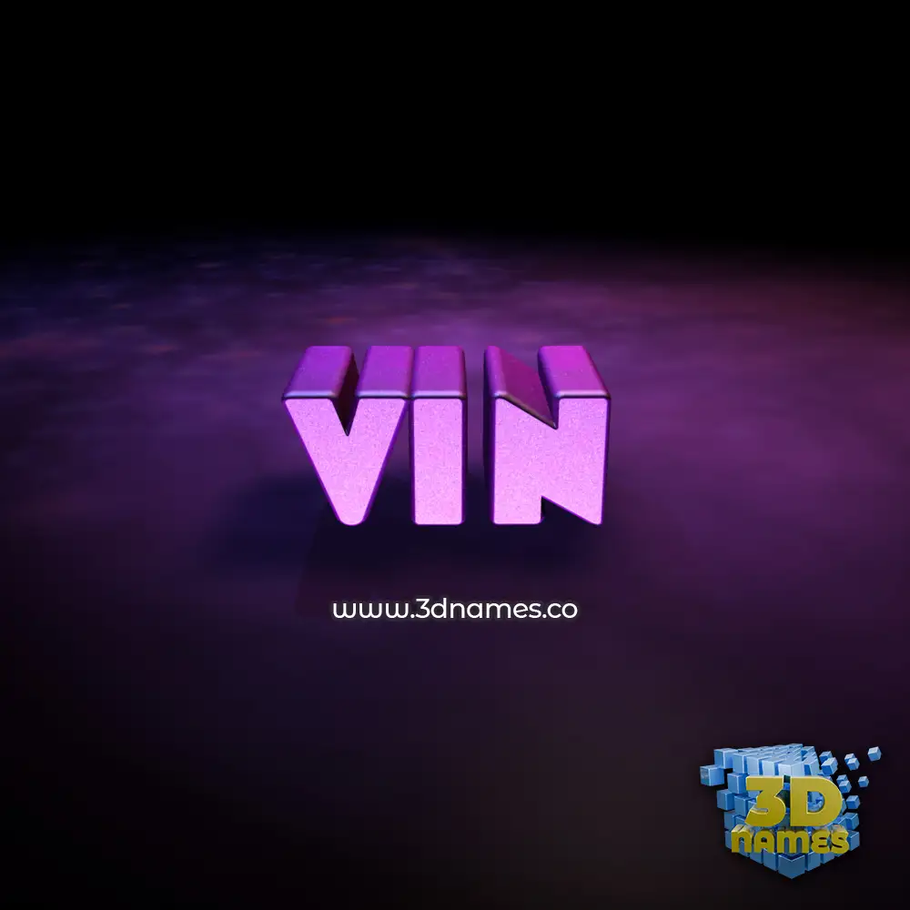 vin in Big Purple style - 3D name wallpaper