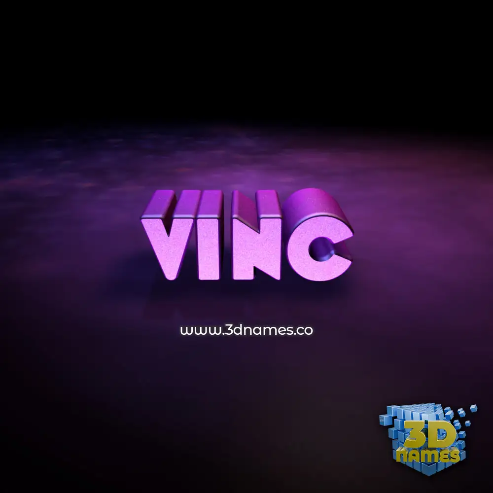 vinc in Big Purple style - 3D name wallpaper
