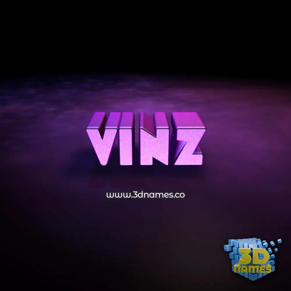 vinz in Big Purple style - 3D name wallpaper