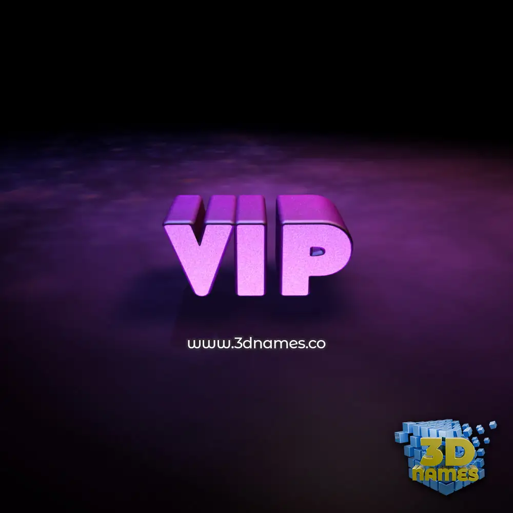 vip in Big Purple style - 3D name wallpaper