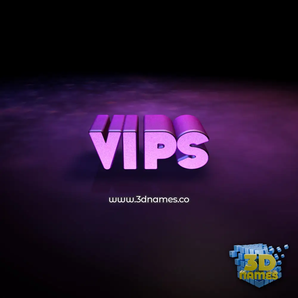 vips in Big Purple style - 3D name wallpaper