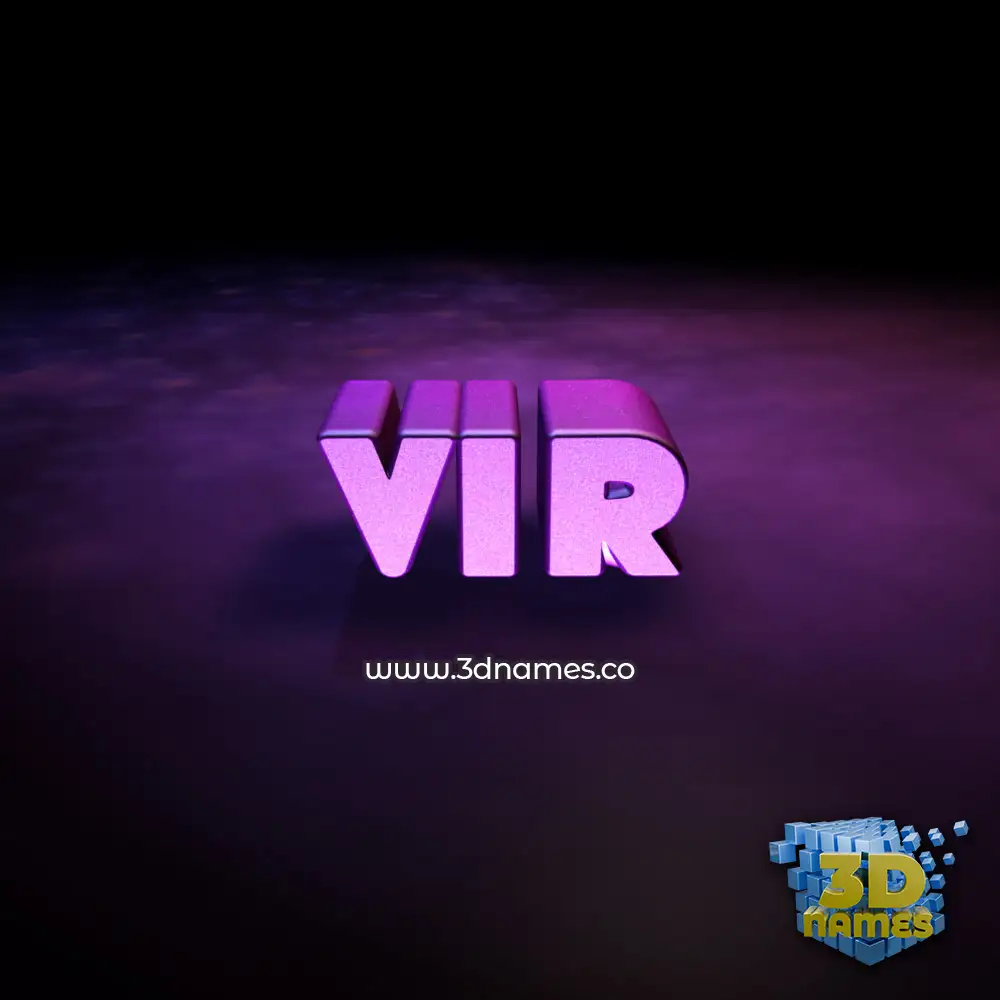 vir in Big Purple style - 3D name wallpaper