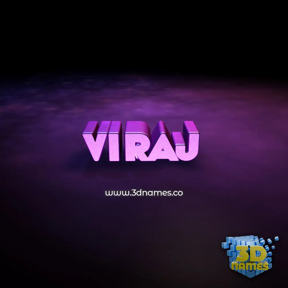 viraj in Big Purple style - 3D name wallpaper